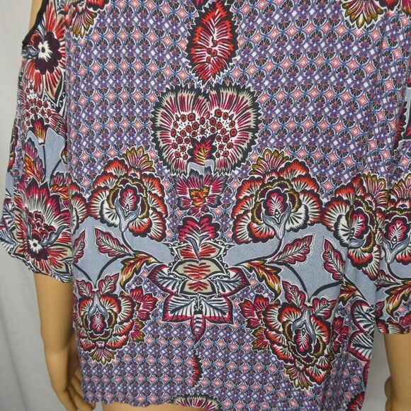 TopShop Floral Cold Shoulder Boho Blouse Shirt Top - Picture 12 of 12